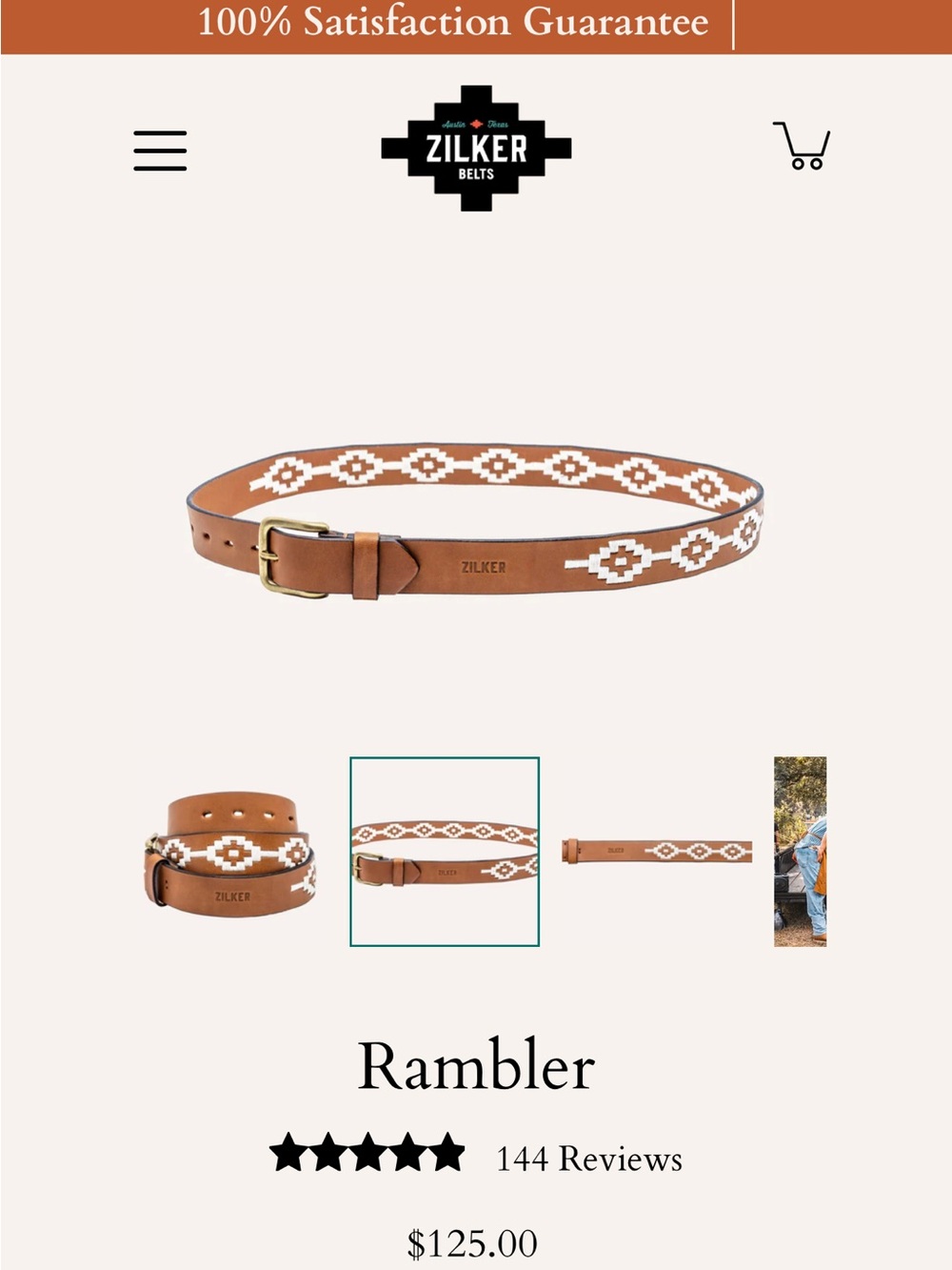 ZILKER BELT- RAMBLER SIZE 40